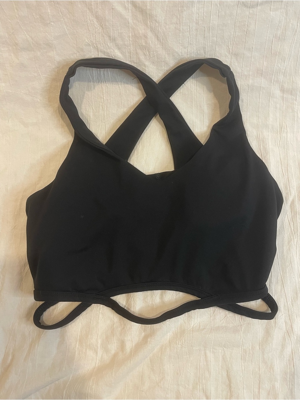 Fabletics Medium Black Cross Back Sports Bra Medium Impact Activewear
